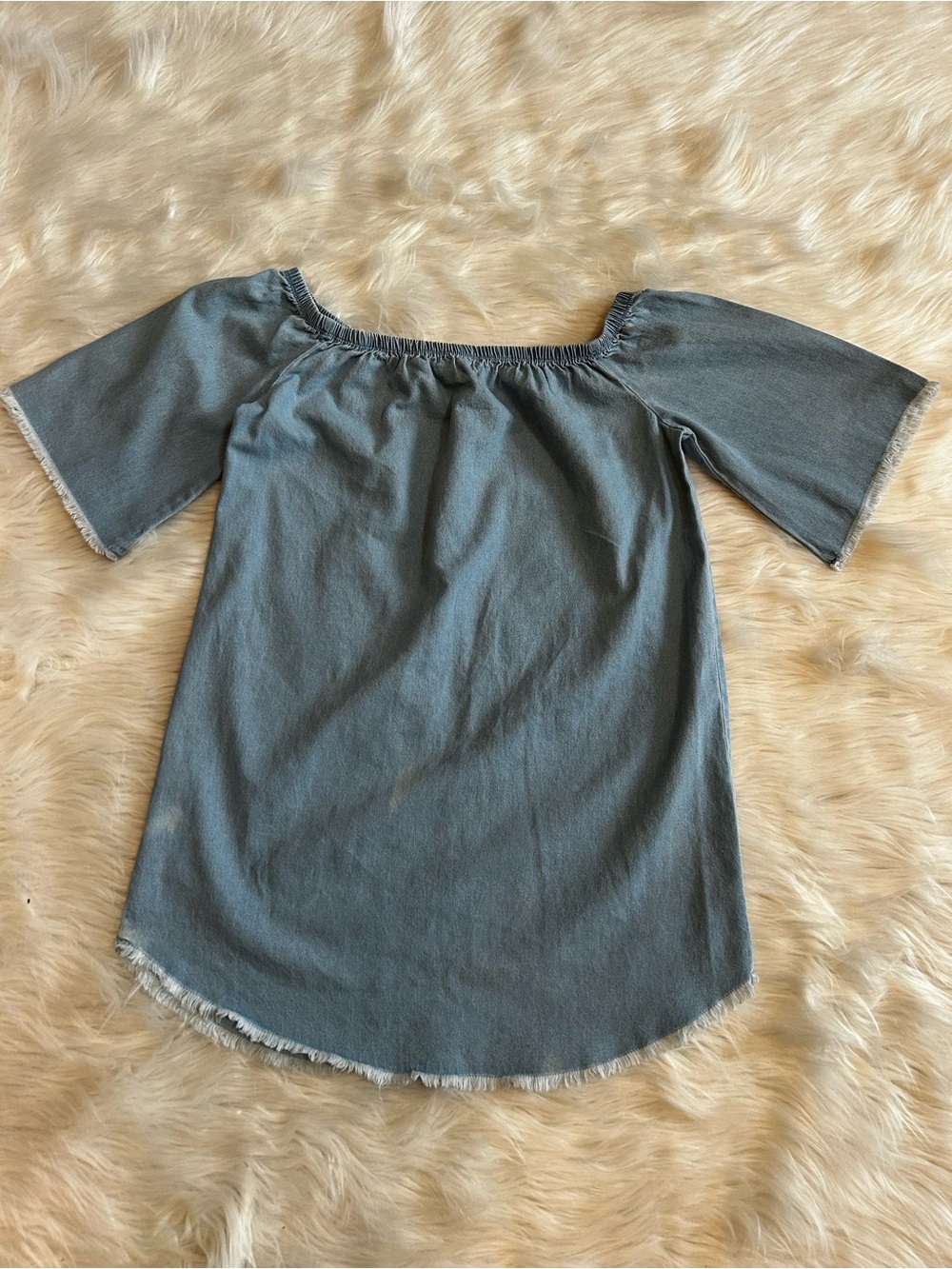 Active USA Slate Blue Off-Shoulder Tunic Top